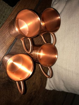 4 Embossed Tito ' s Vodka Copper Moscow Mule Mug Set, 3