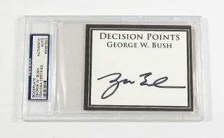 George W.  Bush 43 Signed Bookplate Psa/dna Auto Slabbed