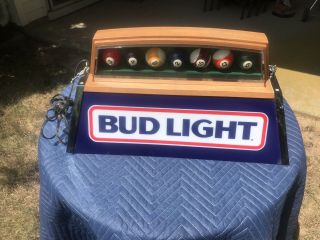 Budweiser Vintage 1983 Bud Light Pool Table Light Pool Balls