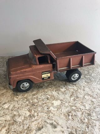 Vintage Tonka Hydraulic Dump Truck Bronze Pressed Steel Toy Truck Vehicle