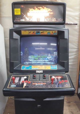 Die Hard Stand Up Arcade Game By Sega St - V Cabinet Good