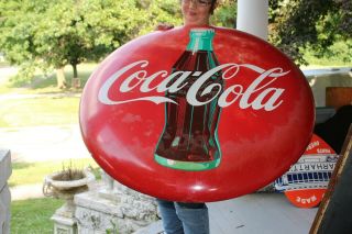 Large Vintage 1958 Coca Cola Soda Pop Gas Station 36 