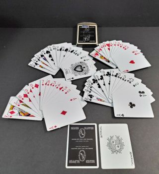 Silver Slipper Casino Uncancelled Playing Cards Black Deck Las Vegas Saloon Rare