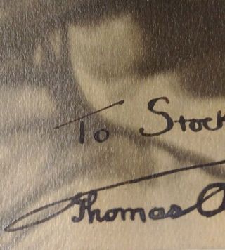 Real Signature Thomas Edison Silver Gelatin Print Inscribed to Stockfisch 1920 ' s 4