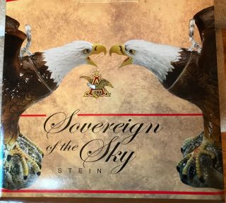 Anheuser - Busch Sovereign In The Sky Bald Eagle Stein Porcelain Le Hand Painted