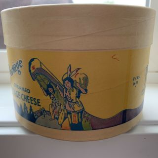 Vintage Portage Co - op Creamery Cottage Cheese Box Container Indian Wisconsin 4