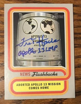 Fred Haise 2019 Topps Heritage Flashbacks Apollo 13 Signed Auto Autograph Card