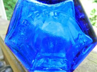 Antique Carters Cathedral Bottle Cobalt Blue 9 - 3/4 