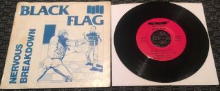 Black Flag - Nervous Breakdown 7 " 2nd Press Kbd Punk Hardcore Negative Approach