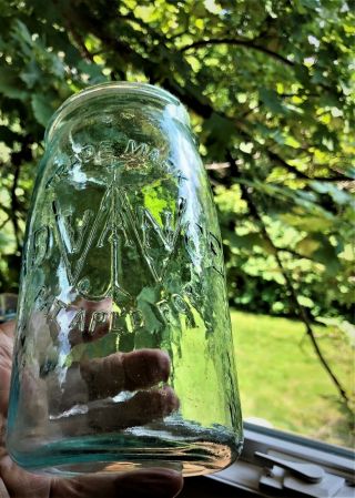 A Brilliant,  Whittled Glass Fruit Jar: 