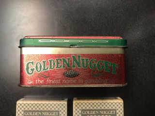 Golden Nugget Casino Las Vegas 2 Deck Playing Cards & Tin,  Green/Gold/Red 5