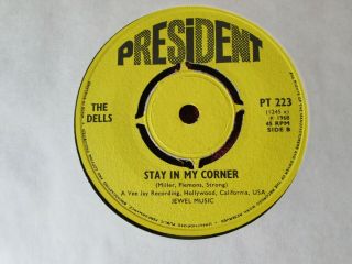 The Dells.  Stay In My Corner/its Not Unusual.  Pt223 President.  1968 Ex Rare.
