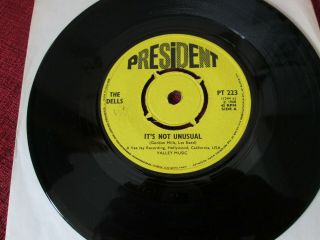 THE DELLS.  STAY IN MY CORNER/ITS NOT UNUSUAL.  PT223 PRESIDENT.  1968 EX RARE. 4