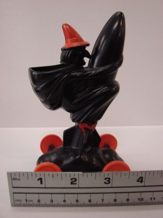 VINTAGE HALLOWEEN KOKOMOLD BLACK WITCH ROCKET PLASTIC CANDY CONTAINER ROSBRO TOY 11