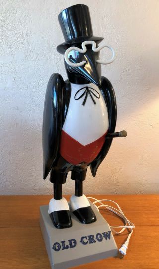 Vintage Old Crow Whiskey 31 " Tall Plastic Mascot Store Display Advertising Rare
