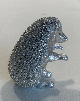Rare Miniature Sterling Silver Hedgehog Figurine Adorable 1.  75 Inches