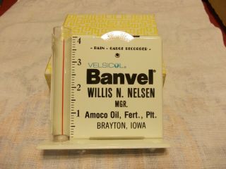 Vintage Advertising Amoco Oil/fertilizer Brayton Iowa Metal Rain Gauge