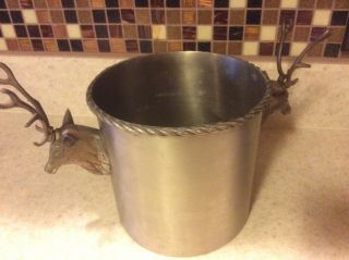 Rare Vintage Champagne Wine Ice Bucket with Animal Heads 3