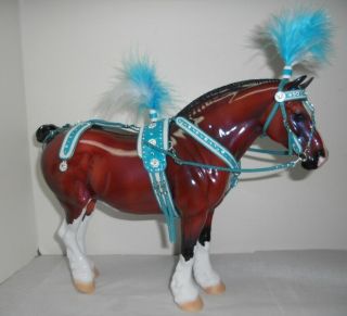 Breyer Stone Horse Bunny Ooak Lsq Deluxe Circus Tack Set Turquoise By Lindy