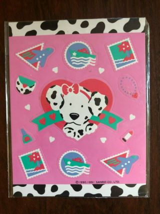 Vintage 1991 Spottie Dottie Stickers Sticker Sheet Sanrio Dalmation Cute