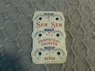 Antique Sen - Sen Bubble Gum Advertising Baseball Score Card Perpetual Counter Vtg