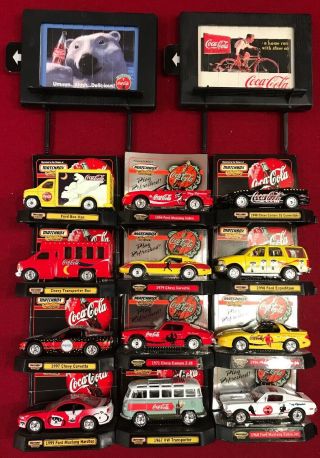 Coca - Cola,  Matchbox Collectibles 1997 - Set Of 12 Cars And 2 Billboards