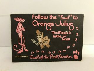 Rare 1982 - 3 Orange Julius Trail Of The Pink Panther Promo Card Calendar