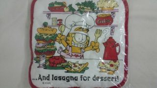 Garfield Pot Holder & Magnet Hook By Paws 1980s Vintage Lasagna For Dessert