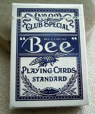 Vintage BEE USPCC Golden Nugget No 92 Blue Cambric Playing Cards 2