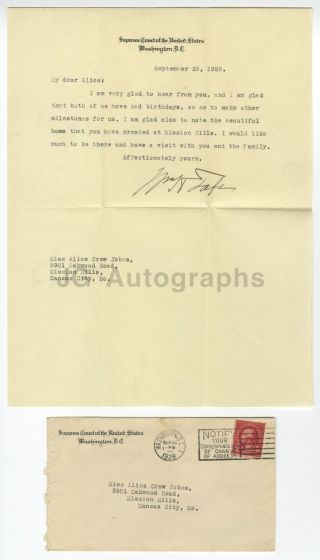 William Howard Taft - 27th U.  S.  President - Autographed Letter,  1928