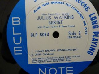 JULIUS WATKINS SEXTET - BLUE NOTE 5053,  LEX address,  DG,  RVG,  Ear - Near 5