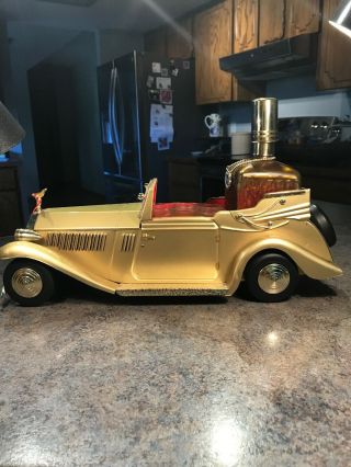 Vintage Music Box Rolls Royce Convertible Car Liquor Decanter 6 Shot Glasses