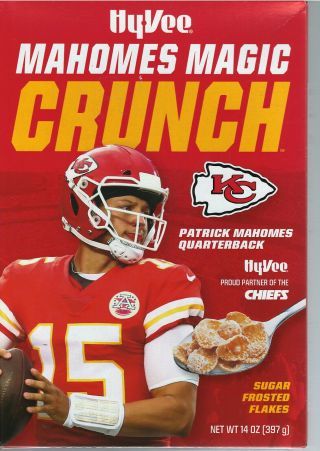 Patrick Mahomes Cereal Hy - Vee Mahomes Magic Crunch Kansas City Chiefs