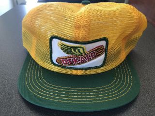 Vintage Dekalb Corn Seed Patch Vented Snapback Trucker Hat Cap Farming K Brand