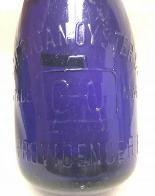 American Oyster Co.  Providence Ri 1 Pint Jar Rare Amethyst Color Paper Seal