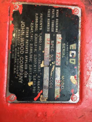 Vintage Eco Tireflator Air Meter Model 97 Red Chrome Wall Mount Gas Station Pump 7