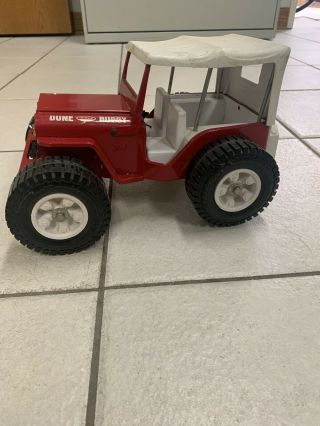 VINTAGE TONKA JEEP DUNE BUGGY RED WITH WHITE TOP PRESSED STEEL 5