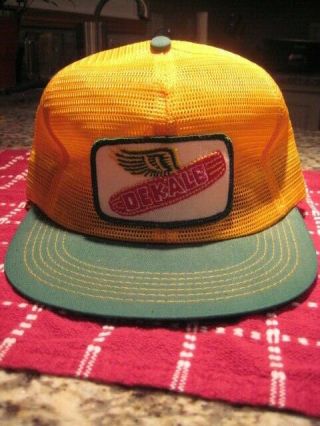Vintage Dekalb Patch Seed Corn Vented Snap Back Trucker Farming Hat Cap K Brand