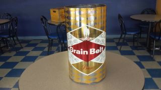 Rare Vintage Grain Belt Beer Large Metal Garbage Trash Can