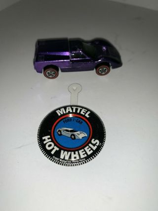 Hotwheels Redline Rare Light Purple Ford J - Car Jcar In Nm