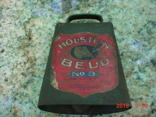 Vintage Holstein Cow Bell No.  3 5 " 1/2 Inches Tall