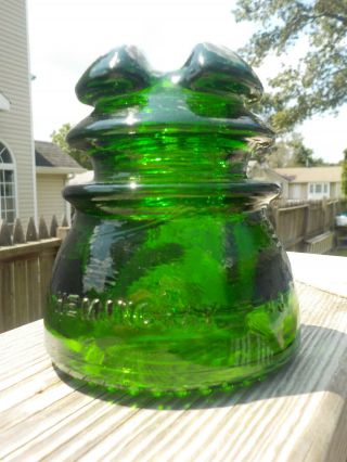 Stunning 7 - Up Green Cd 214 Hemingray - 43 Glass Insulator