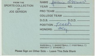 Jesse Owens,  Autograph/signature