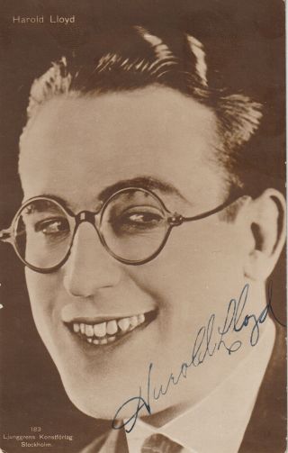 Harold Lloyd,  Autograph On Photo Card