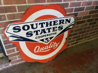 Rare Southern States Advertising Sign Am Sign Co Lynchburg Va 6 - 58 Country Store