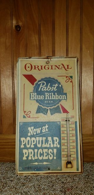 VINTAGE METAL PABST BLUE RIBBON BEER SIGN THERMOMETER. 5