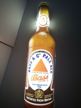 Bass & Co Pale Ale Ipa Light Up Beer Bottle Sign Made In Germany Rare