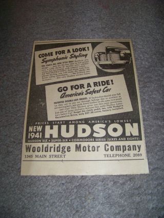 1941 Wooldrige Motor Company Lynchburg Virginia Hudson Commodore Series