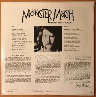 MONSTER MASH Boris Pickett PARROT 1973 LP NO CUTS/HOLES/UPC 2