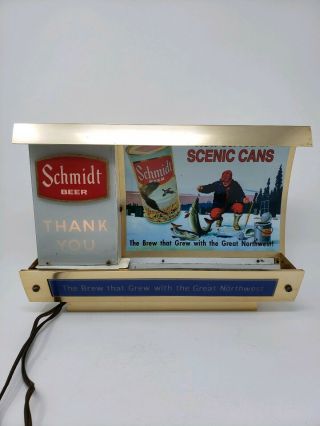 Schmidt Beer Scenic Cans Lighted Bartender Thank You Sign Ice Fishing Mn